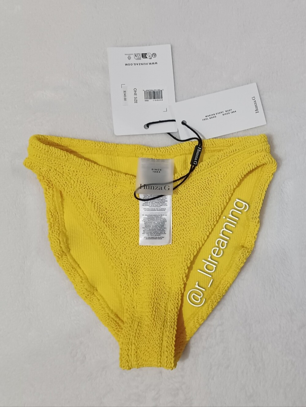 NWT Hunza G Jean Bikini Bottom In Sunflower One Size